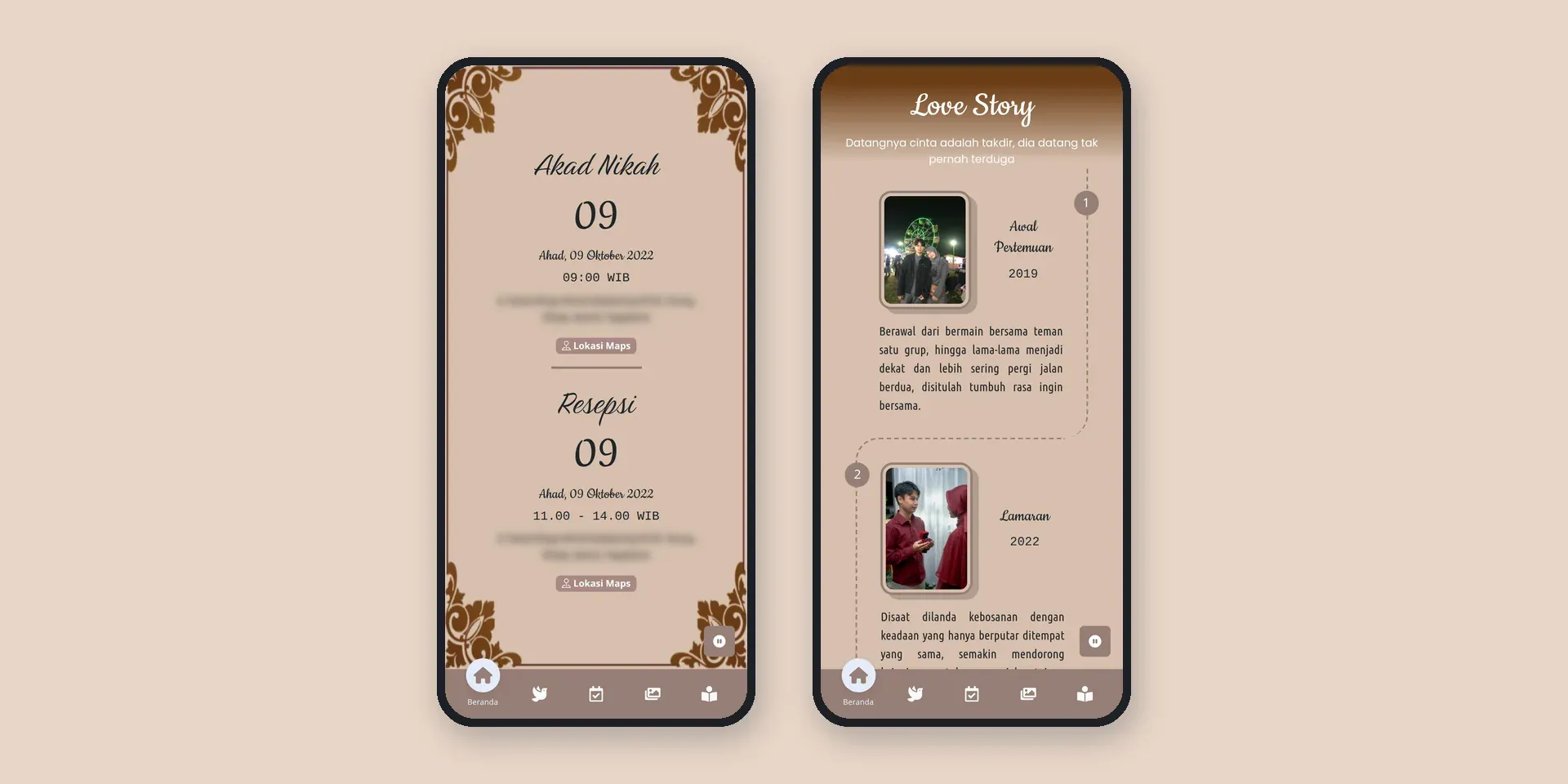Screenshot of the Alif & Nandya Digital Invitation website (2 of 2)