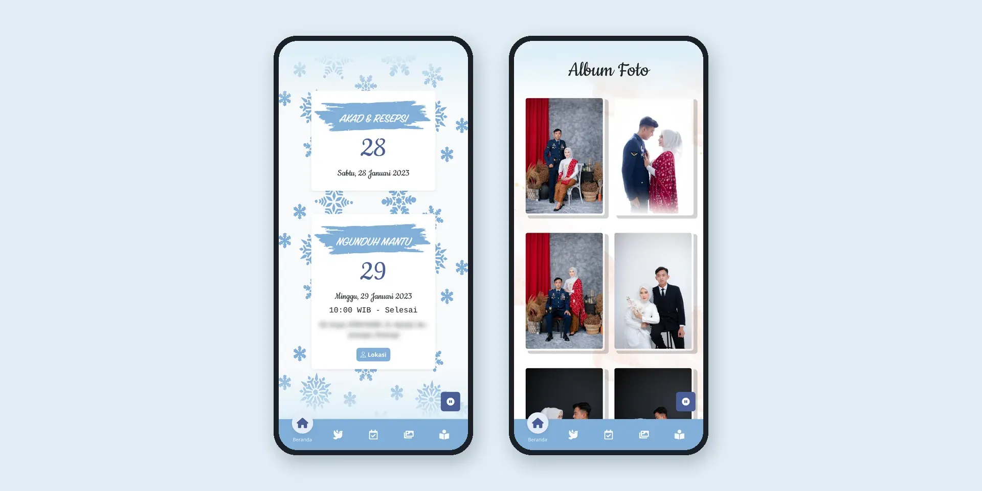 Screenshot of the One & Luqman Digital Invitation website (2 of 2)