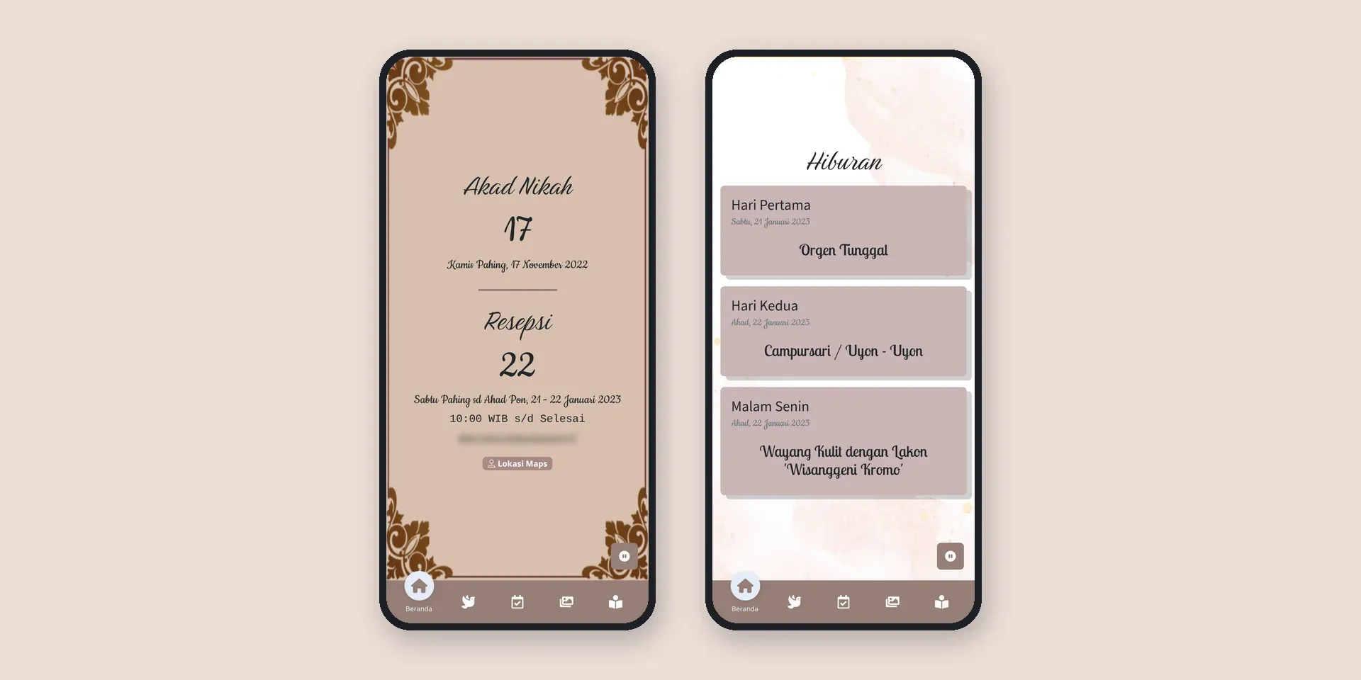 Screenshot of the Ricky & Ani Digital Invitation website (2 of 2)