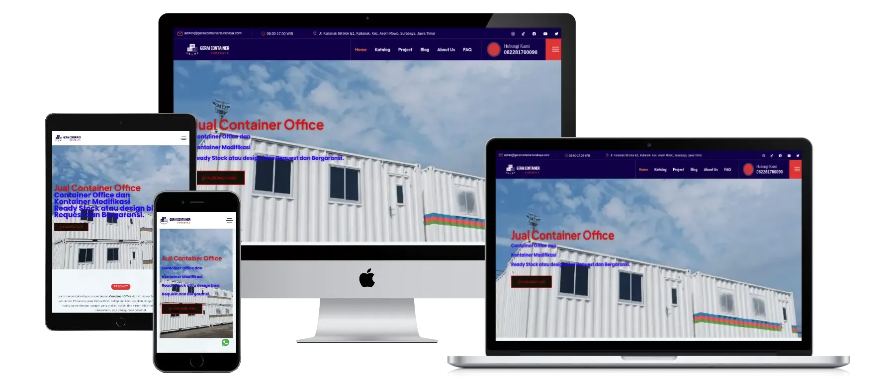 Screenshot of the Gerai Container website (1 of 5)