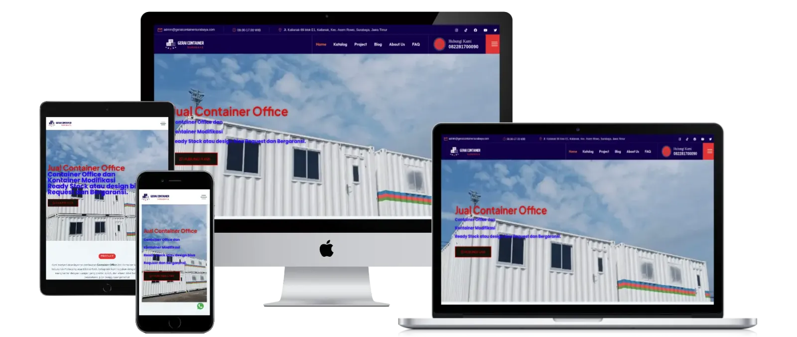 Screenshot of the Gerai Container website (1 of 5)