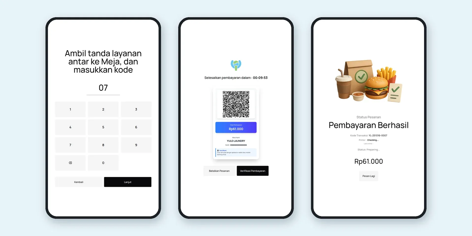 Screenshot of the Yulo Self-Order Kiosk website (2 of 2)