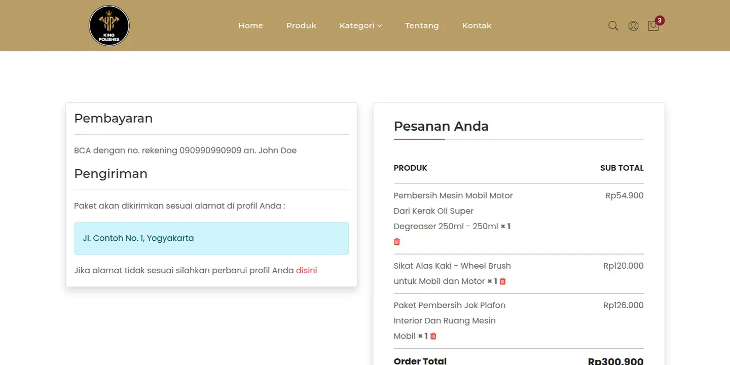 Screenshot of the King Polishes Online Store website (3 of 5)
