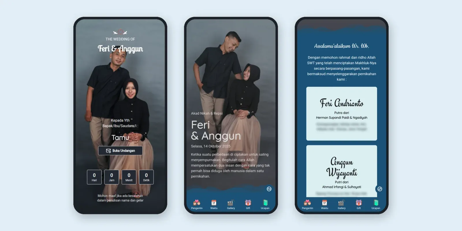 Screenshot of the Feri & Anggun Digital Invitation website (1 of 2)