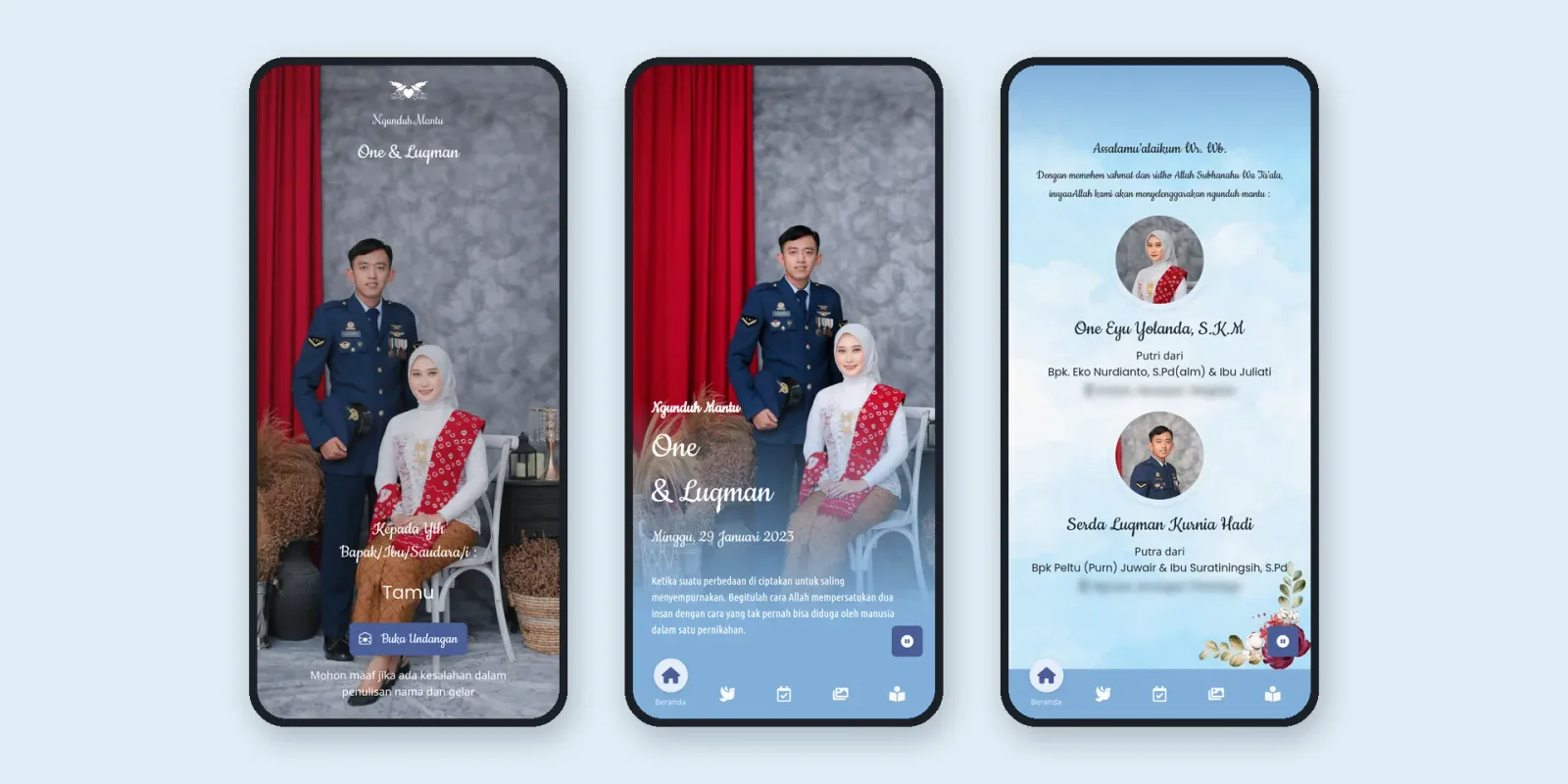 Screenshot of the One & Luqman Digital Invitation website (1 of 2)