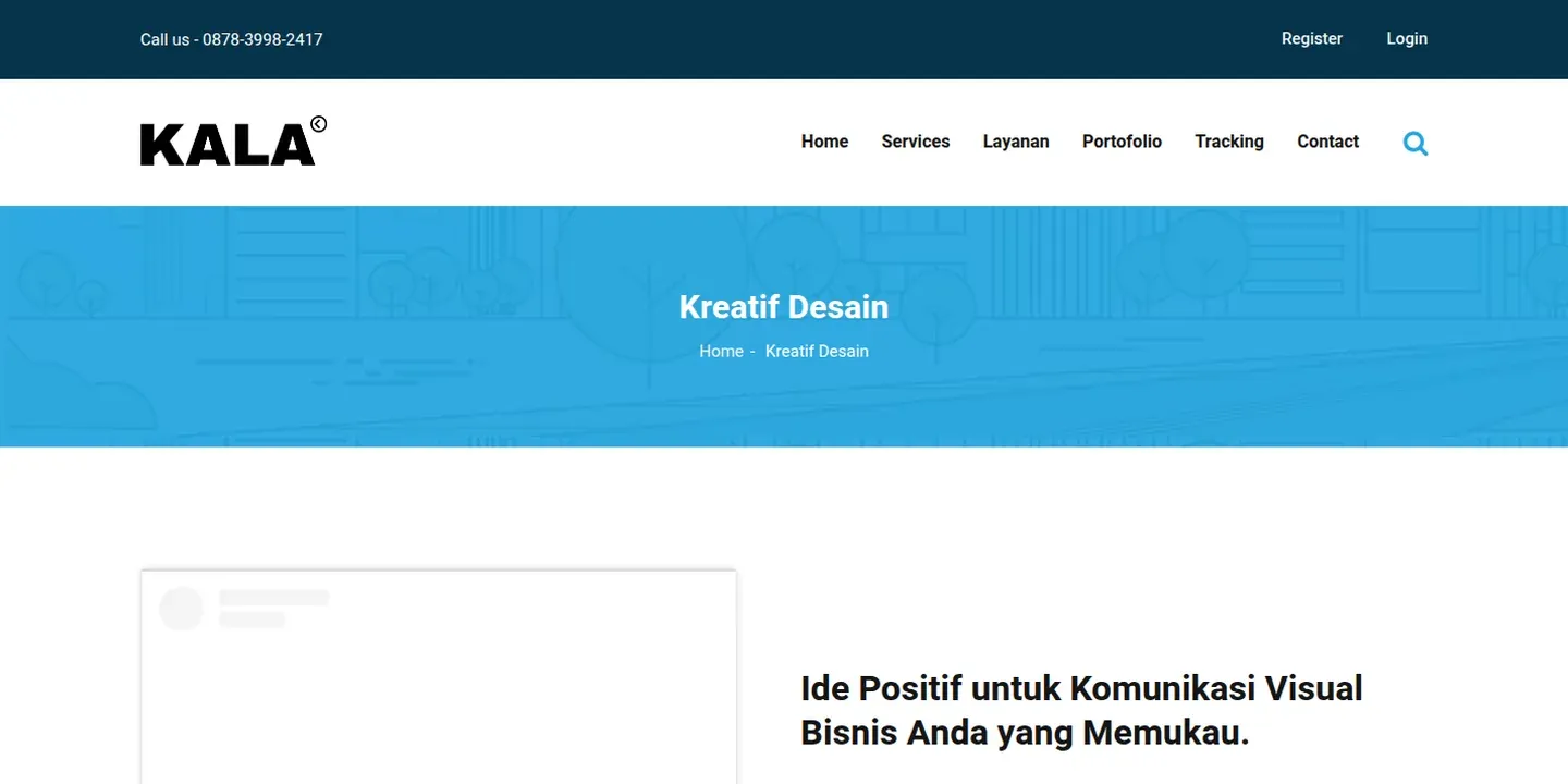Screenshot of the Kala Creative Website website (3 of 3)