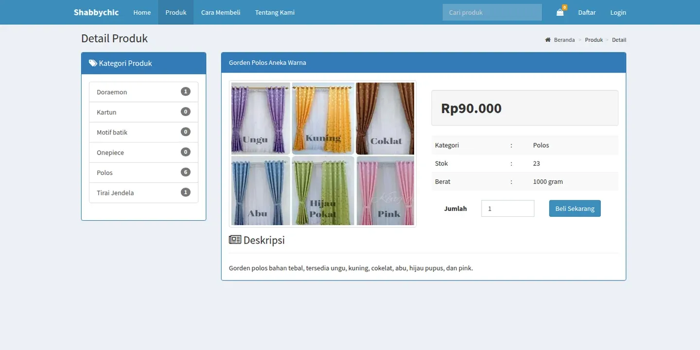 Screenshot of the Shabbychic Korden Sales Website website (2 of 2)