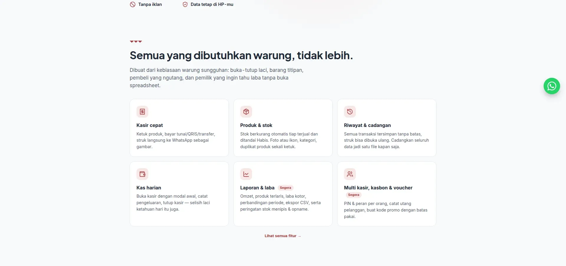 Screenshot of the Mimon POS website (3 of 5)