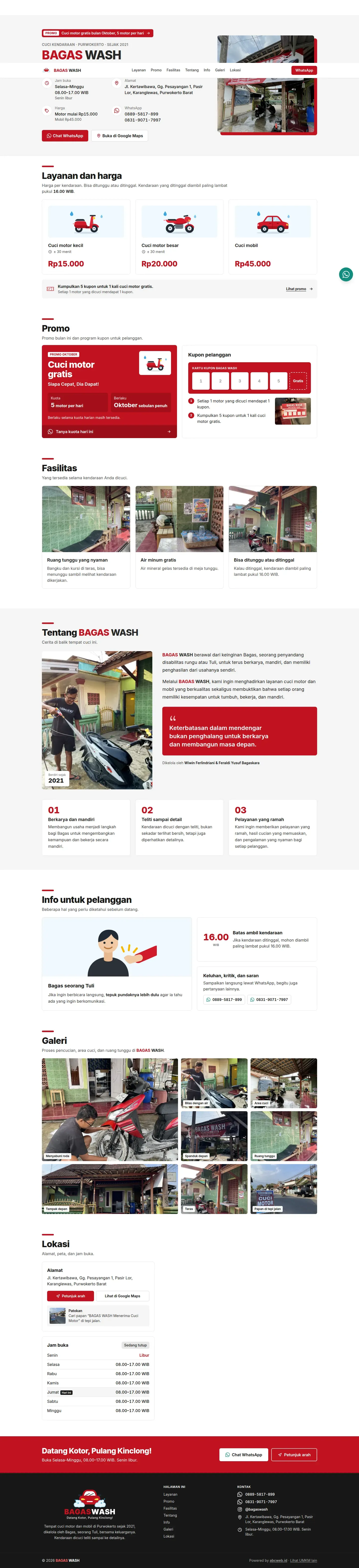 View full page: Bagas Wash