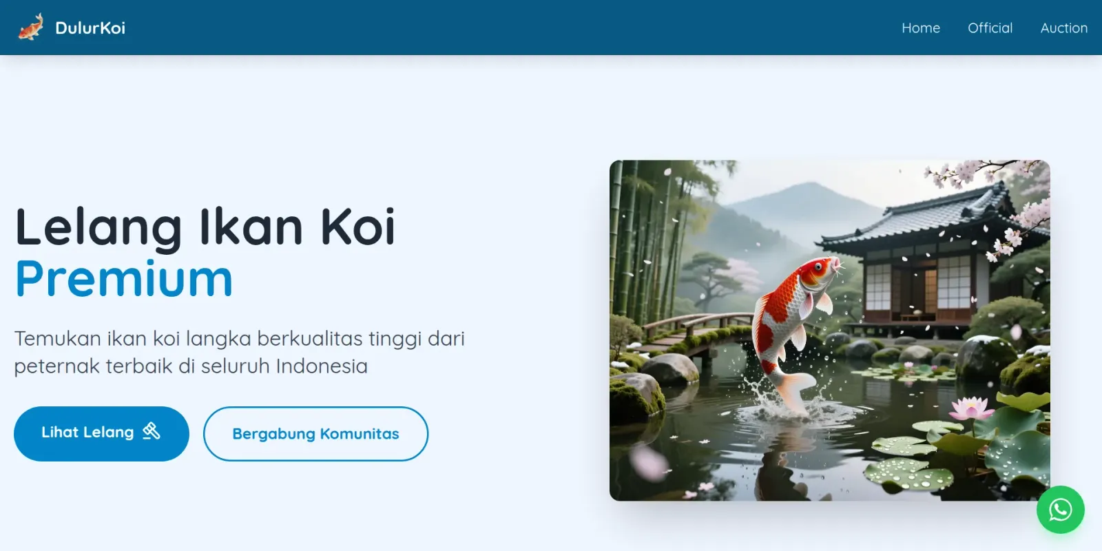 Screenshot of the DulurKoi website (1 of 3)