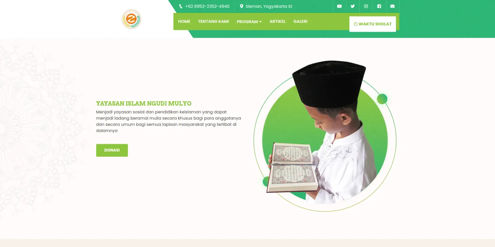 Screenshot of the Yayasan Islam Ngudi Mulyo Website website (1 of 3)