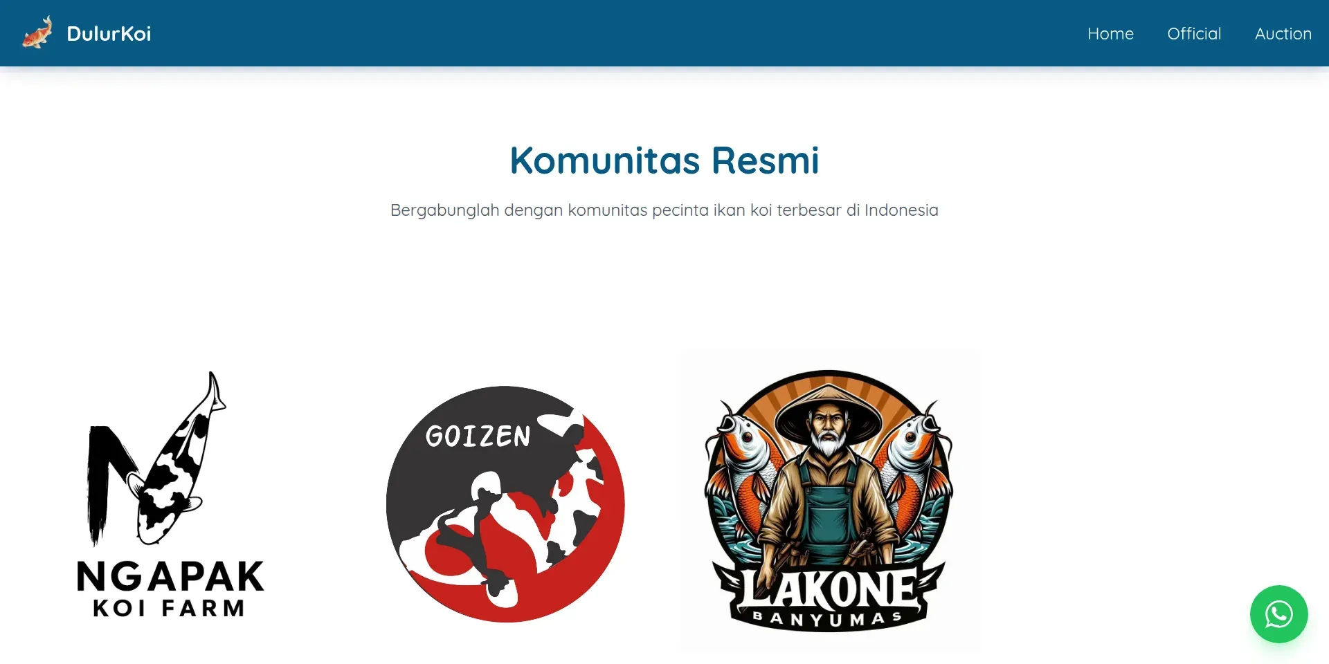 Screenshot of the DulurKoi website (3 of 3)