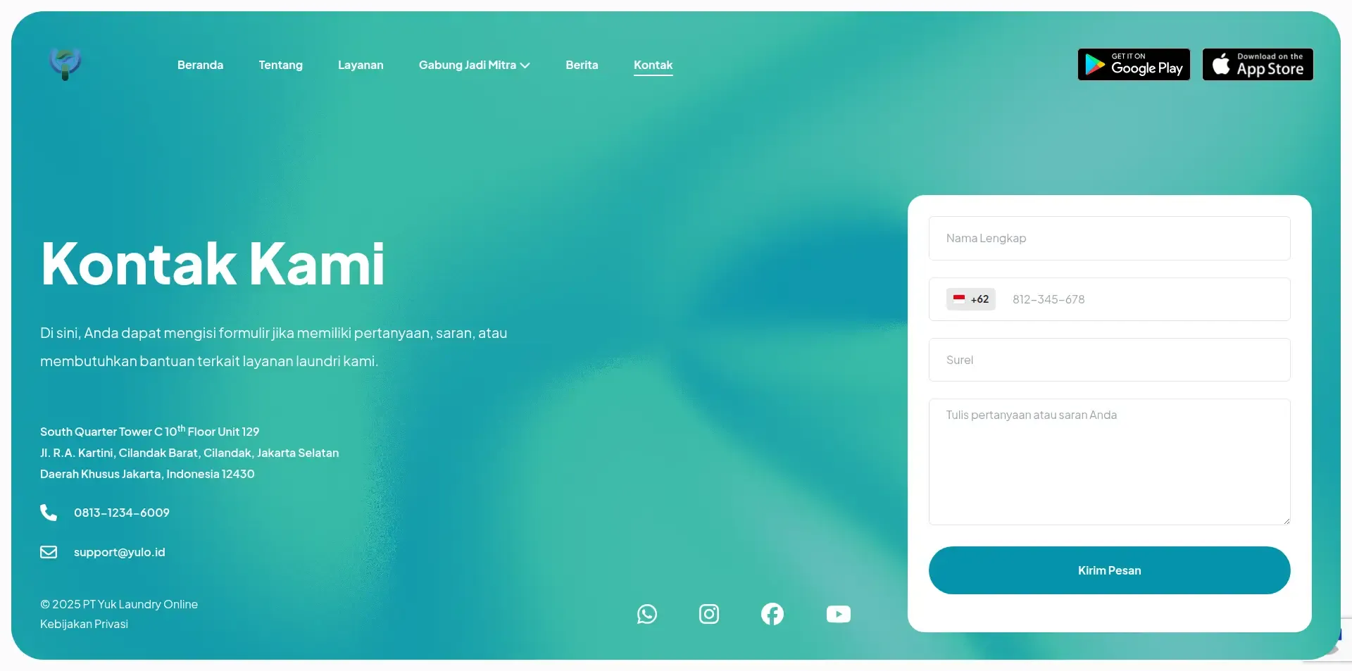 Screenshot of the Yulo website (3 of 4)