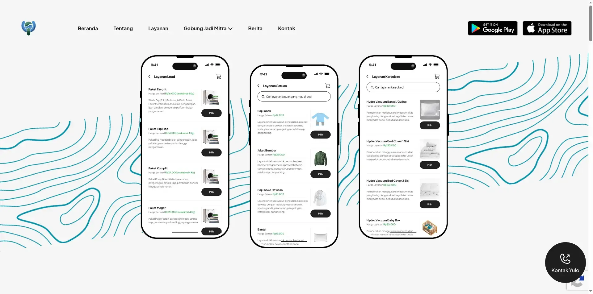 Screenshot of the Yulo website (4 of 4)