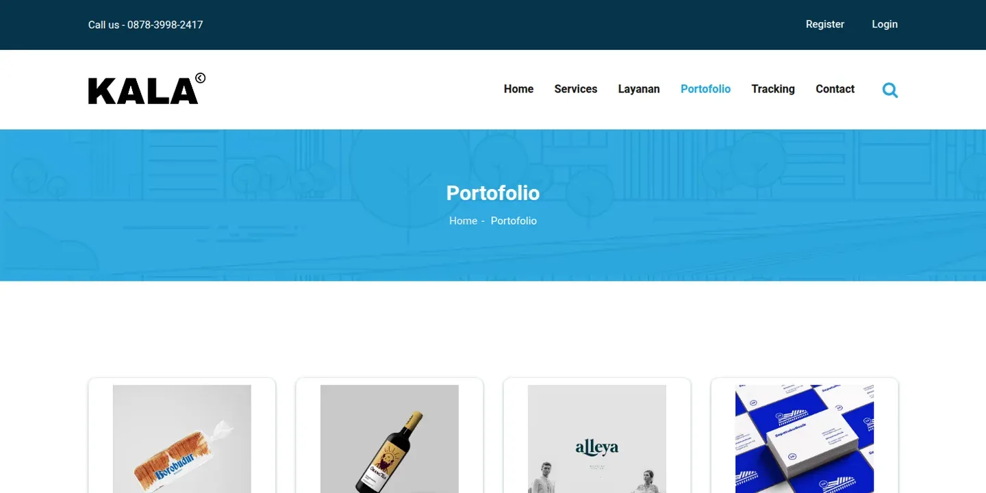 Screenshot of the Kala Creative Website website (2 of 3)