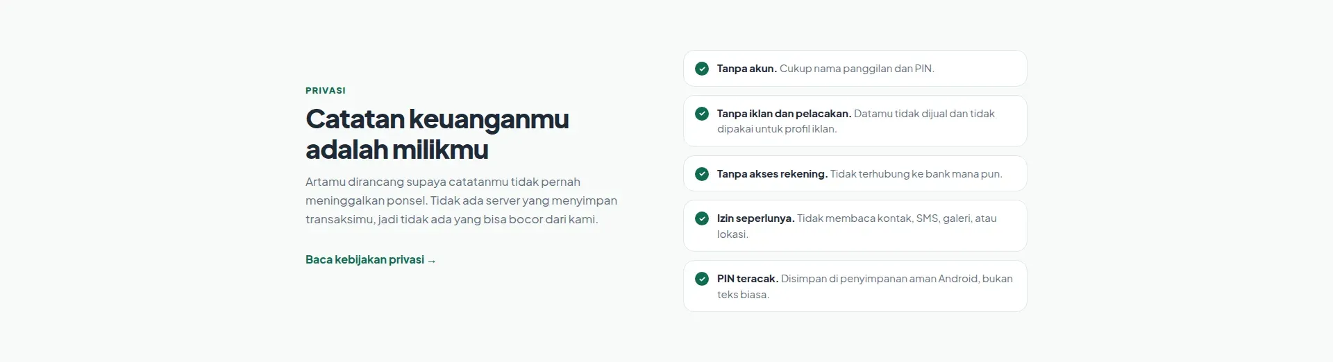 Screenshot of the Artamu website (5 of 5)