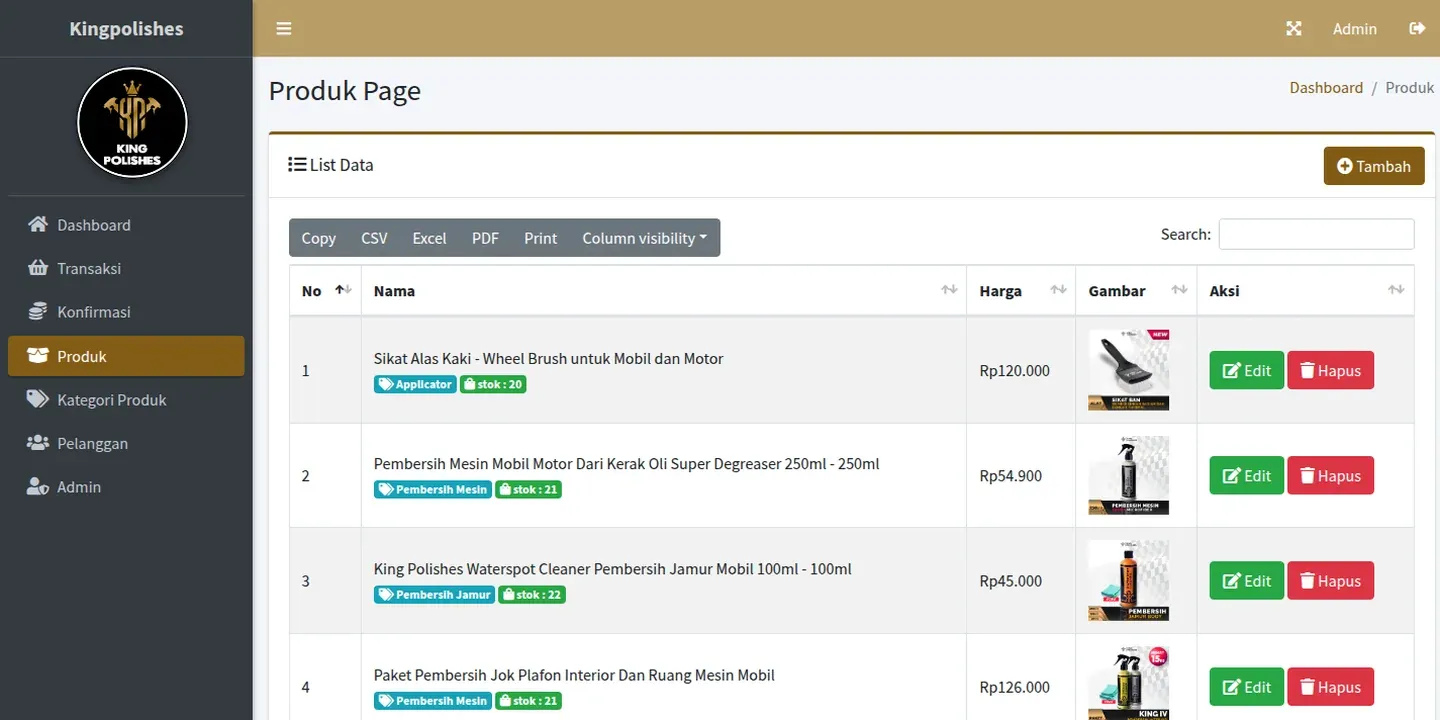 Screenshot of the King Polishes Online Store website (5 of 5)