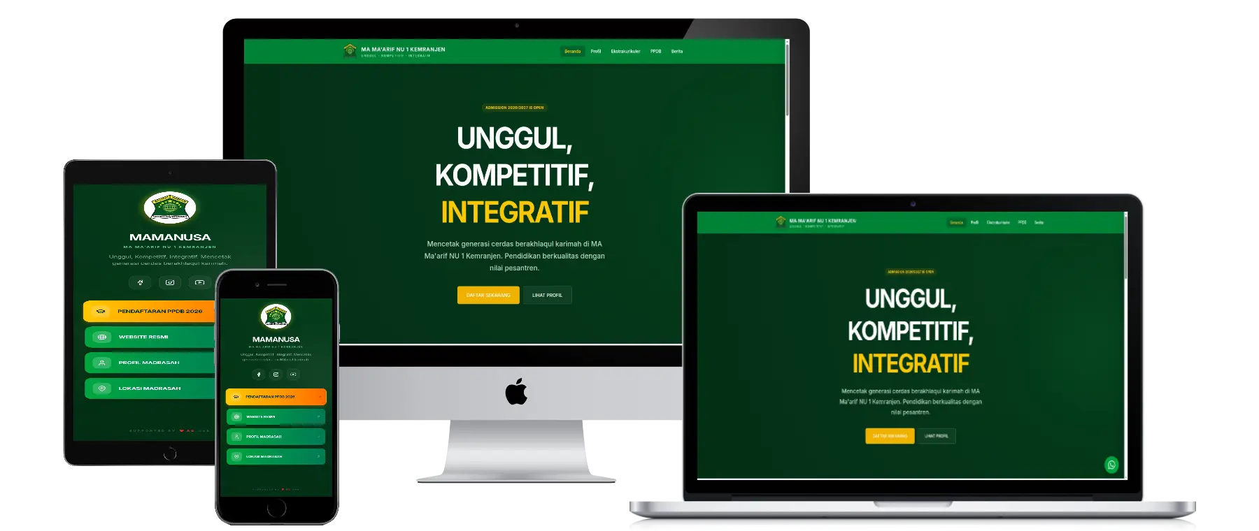 Website Sekolah MA Ma'arif NU 1 Kemranjen