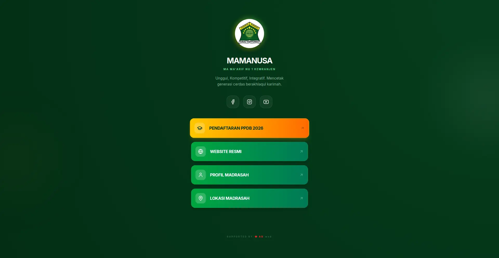 Website Sekolah MA Ma'arif NU 1 Kemranjen Screenshot 1
